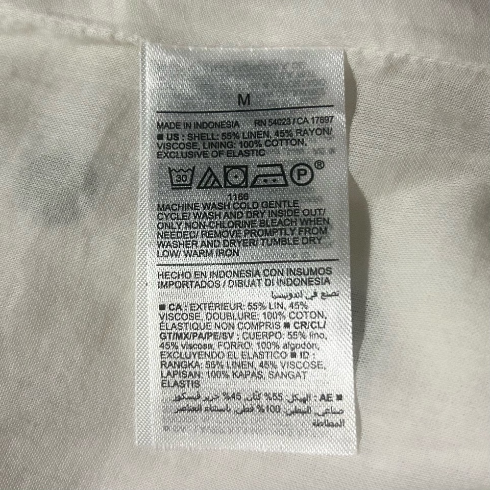 NEW Size M Old Navy White Polka Dot Cotton Blend Linen Summer A-Line Dress - Picture 5 of 6